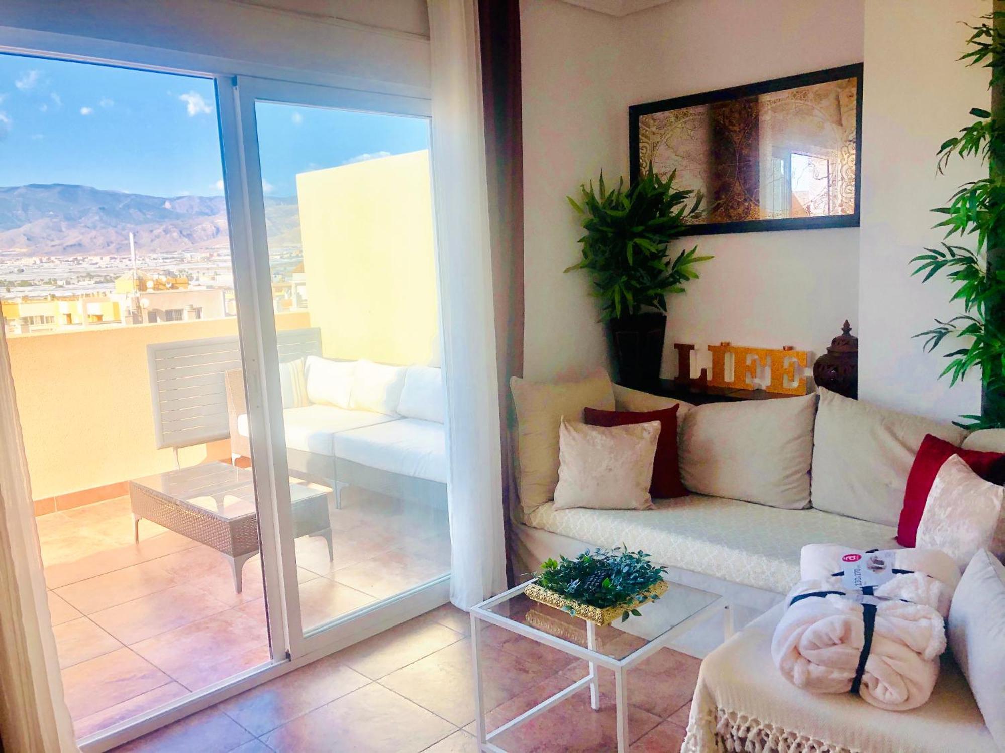 Atico Deluxe Entre Centro Y Playa Salinas Con Terraza, Wifi, Piscina Climatizada, Gym, Sauna Y Garaje -Smart Tv Roquetas de Mar Kültér fotó